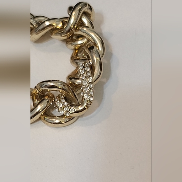 Victorias Secret Trifecta 3 Gold tone Rhinestone bracelets size 7 - Picture 5 of 8